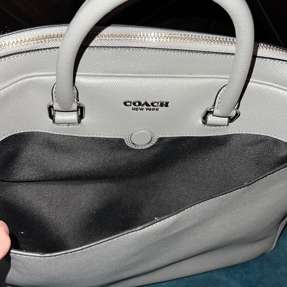 Gray leather Coach briefcase/laptop bag. - Picture 4 of 8